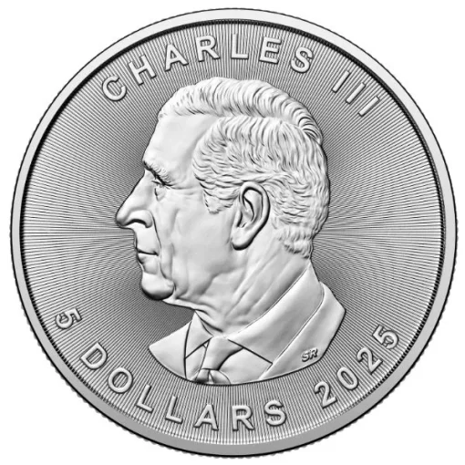 2025 (New) Canadian Maple Leaf 1 oz $5 Silver Coin - Image 2
