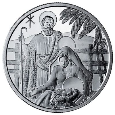 (New) USA Nativity Scene Silver 1 oz Round