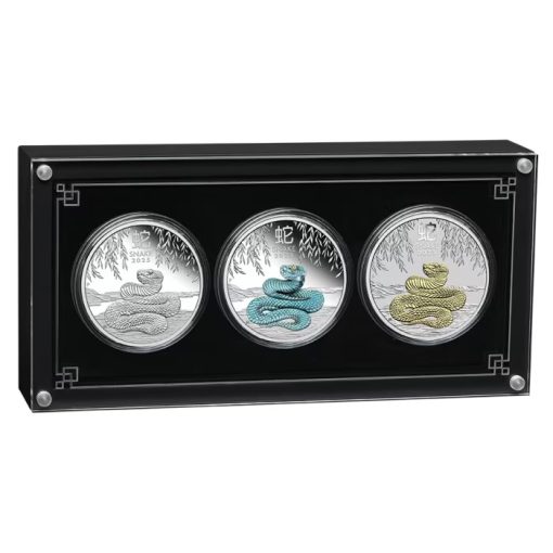 2025 (New) Australian Year of the Snake Lunar Silver 1 oz Coin Trio Set