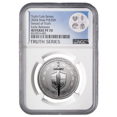 【3 Day Ship】2024 Niue Sword of Truth Platinum 1oz Reverse Proof NGC PF70 Coin
