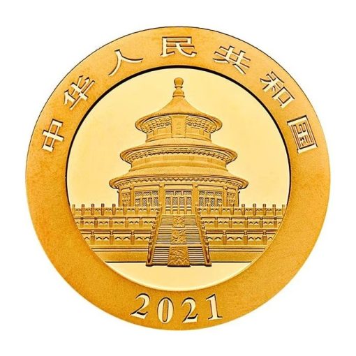 2021年 (新品) 中国「パンダ」純金 8グラム 金貨 - 画像 (2)