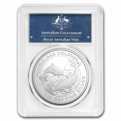 2024 (New) Australian Hourglass Dolphin 1 oz Silver Coin PCGS MS70 (FirstStrike)