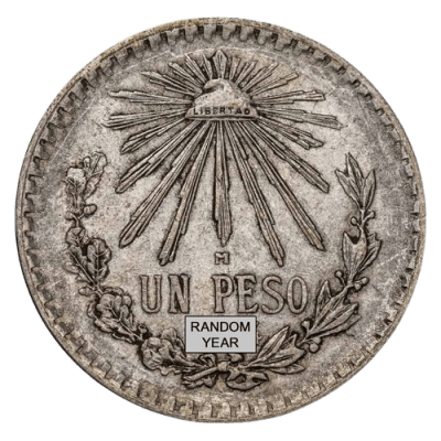 1920-1945 (New) Mexico 1 Peso Cap & Rays Average Circulated Silver Coin