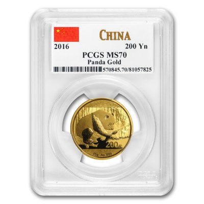 【3 Day Ship】2016 (New) Chinese Panda Gold 15 gram Coin PCGS MS70