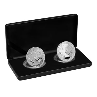 2024 (New) Great Britain Britannia Silver 1 oz Proof & Reverse Proof Coin Set