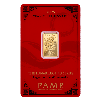 2025 (New) Pamp Swiss Legend of the White Snake Lunar Snake Gold 5 gram Bar