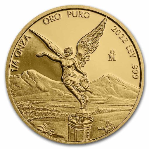 2022年 (新品) メキシコ「リベルタッド」純金 1/4オンス プルーフ 金貨