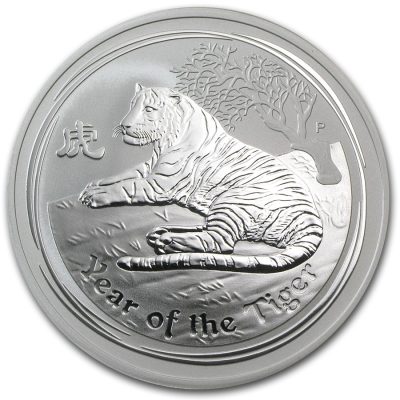2010 (New) Australian Year of the Tiger Lunar Silver 2 oz Coin