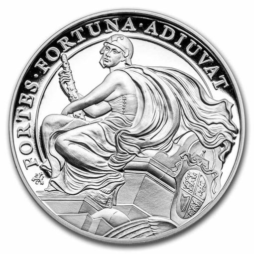 2022年 (新品) セントヘレナ「女王の美徳・勇気」純銀 1オンス プルーフ 銀貨 - 画像 (2)