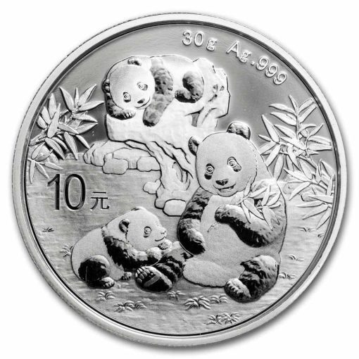 2025年 (新品) 中国「パンダ」純銀 30グラム 銀貨 PCGS MS70 (ファーストストライク、国旗ラベル) - 画像 (2)