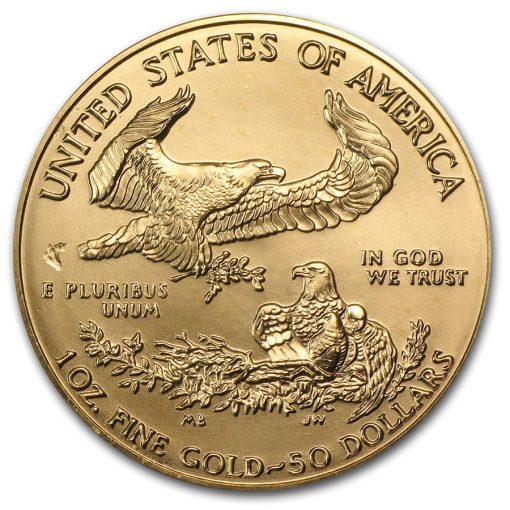 1999年 (新品) アメリカ「イーグル・ウオーキング リバティ」純金 1オンス 金貨 - 画像 (2)