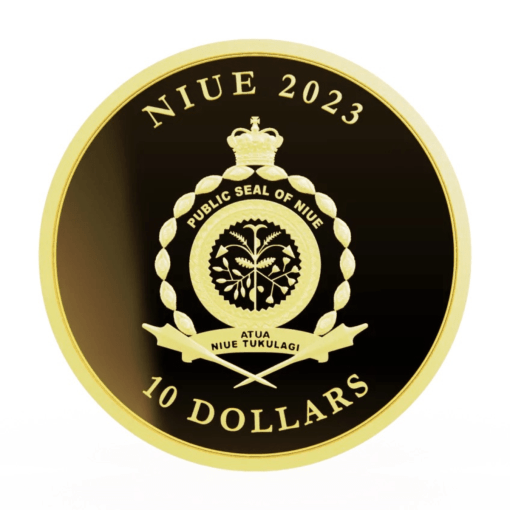 2023年 (新品) ニウエ「ビバット・ヒューマニタス」純金 1/10オンス 金貨 - 画像 (2)