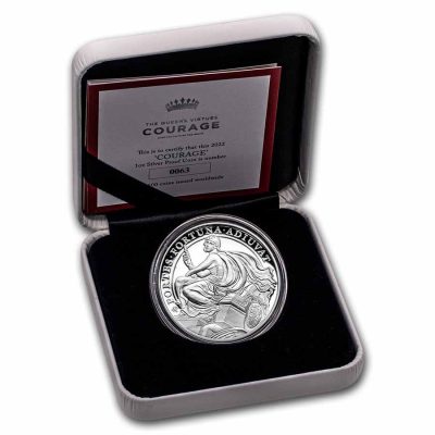 2022 (New) St. Helena Queen's Virtues Courage Silver 1 oz Proof Coin