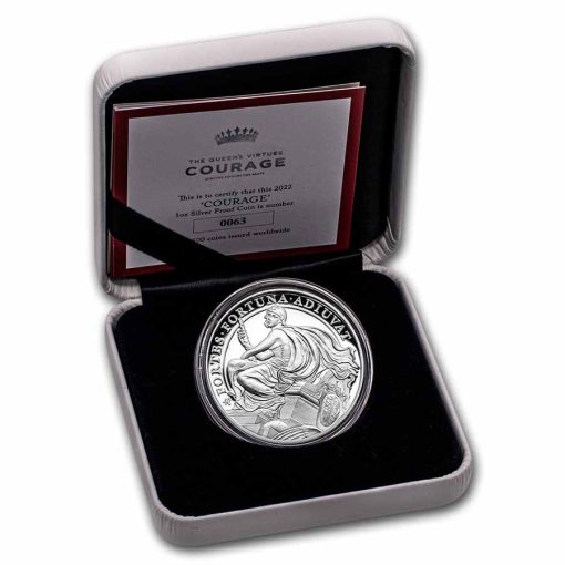 2022年 (新品) セントヘレナ「女王の美徳・勇気」純銀 1オンス プルーフ 銀貨