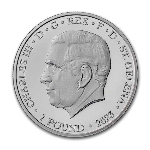 2023年 (新品) セントヘレナ「女神イオスと馬」純銀 1オンス 銀貨 NGC MS70 (発行初日) - 画像 (3)