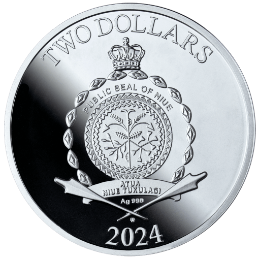 2024年 (新品) ニウエ「ビクトリア」純銀 ブラック 1オンス プルーフ 銀貨 - 画像 (3)