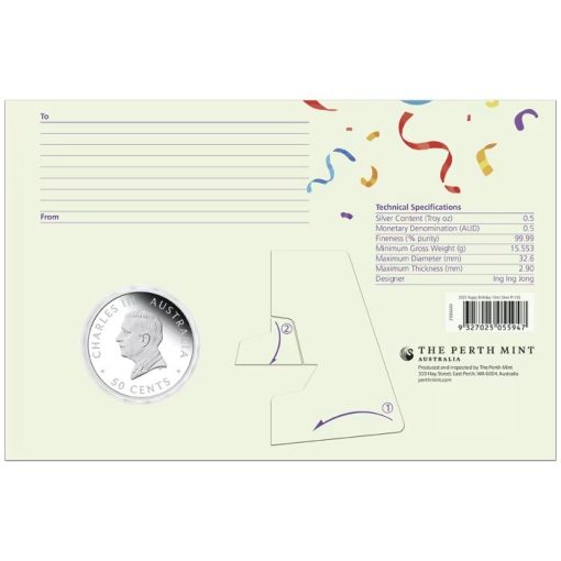 2025年 (新品) オーストラリア「誕生日のお祝い」純銀 1/2オンス カラープルーフ 銀貨 - 画像 (5)