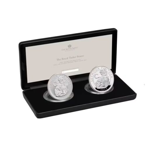 2022 (New) Great Britain The Royal Tudor Beasts The Seymour Panther Silver 1 oz Proof & Reverse Proof Coin Set