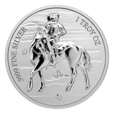 2025 (New) USA Texas Mint Cowboy Silver 1 oz Reverse Proof Round