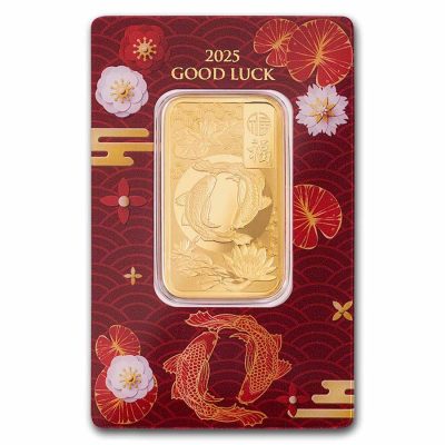2025 (New) Swiss Pamp Good Luck Koi Fish Gold 1 oz Bar