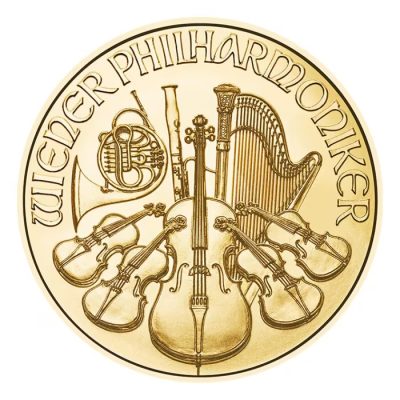 2025 (New) Austrian Philharmonic Gold 1/10 oz Coin