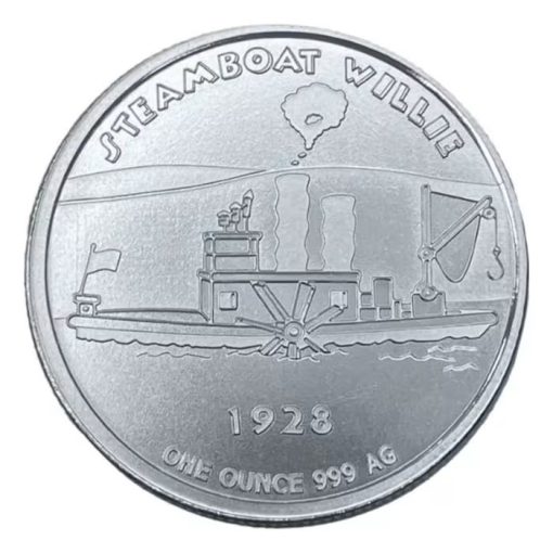 (New) Steamboat Willie Silver 1 oz Round - Image 2