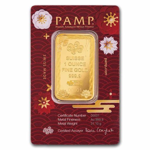 2025 (New) Swiss Pamp Good Luck Koi Fish Gold 1 oz Bar - Image 2