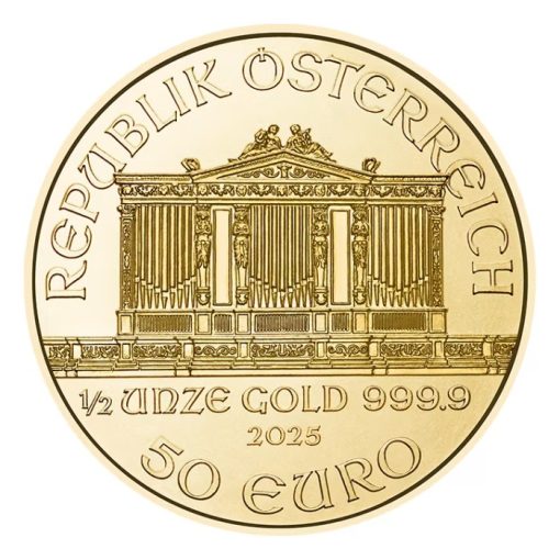 2025 (New) Austrian Philharmonic Gold 1/2 oz Coin - Image 2