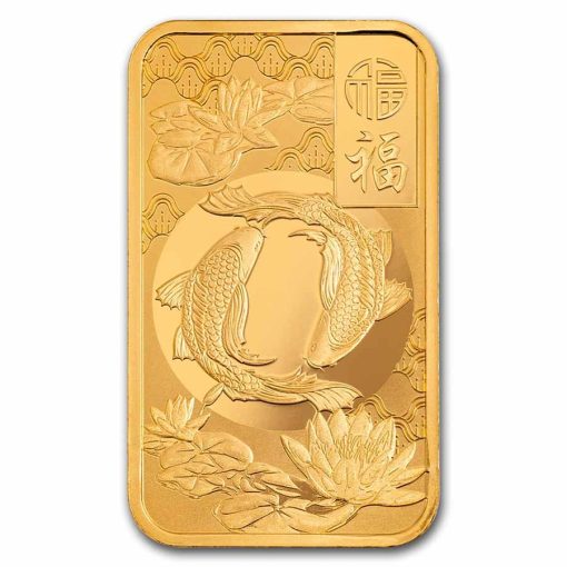 2025 (New) Swiss Pamp Good Luck Koi Fish Gold 1 oz Bar - Image 3