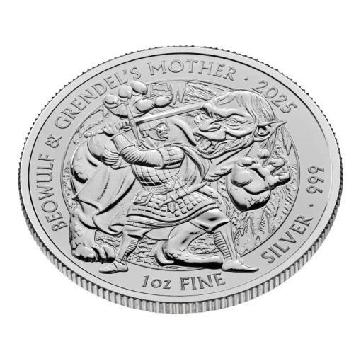 2025年 (新品) イギリス「神話と伝説・ベーオウルフとグレンデルの母」純銀 1オンス 銀貨 - 画像 (3)
