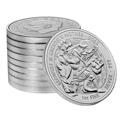 2025年 (新品) イギリス「神話と伝説・ベーオウルフとグレンデルの母」純銀 1オンス 銀貨 - 画像 (5)