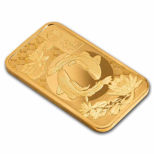 2025 (New) Swiss Pamp Good Luck Koi Fish Gold 1 oz Bar - Image 5
