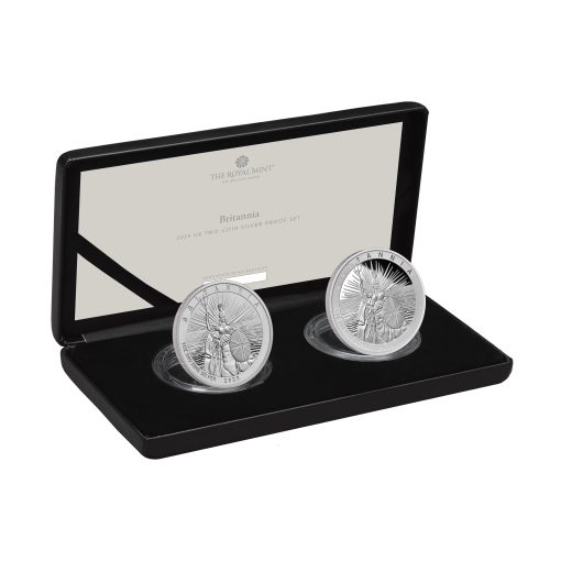 2025 (New) Great Britain Britannia Silver 1 oz Proof & Reverse Proof Coin Set