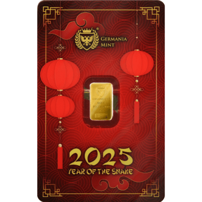 2025 (New) Poland Germania Lunar Year of the Snake Gold 1 gram Bar