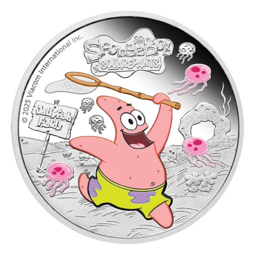 2025 (New) Tuvalu SpongeBob SquarePants - Patrick Star Silver 1 oz Color Proof Coin - Image 2