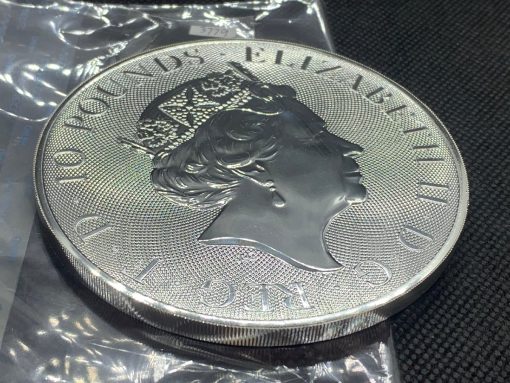 2021年 (新品) イギリス「クィーンズ ビースト・ホワイトホース 白馬」純銀 10オンス 銀貨 #3779 - 画像 (2)