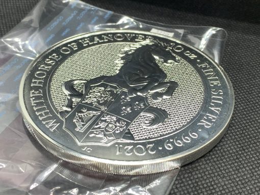 2021年 (新品) イギリス「クィーンズ ビースト・ホワイトホース 白馬」純銀 10オンス 銀貨 #3779 - 画像 (3)