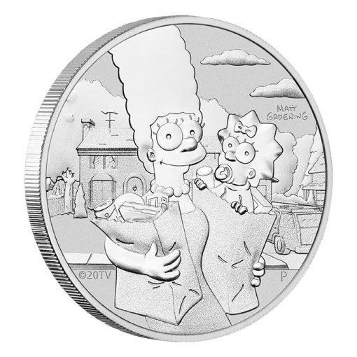 2021年 (新品) ツバル「シンプソンズ マージとマギー」純銀 1オンス 銀貨 - 画像 (3)