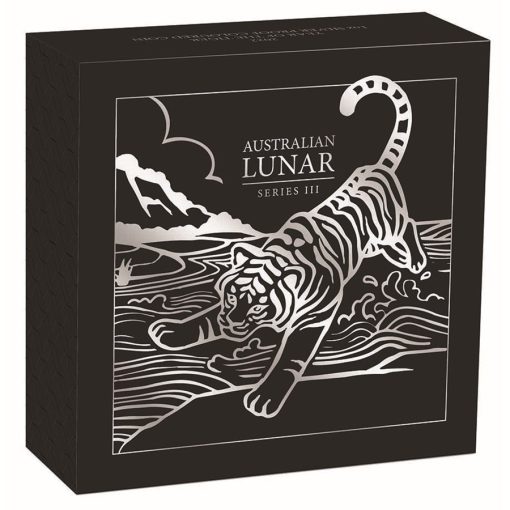 2022年 (新品) オーストラリア「干支 十二支・寅年 虎年」純銀 5オンス ハイリリーフ プルーフ 銀貨 - 画像 (5)