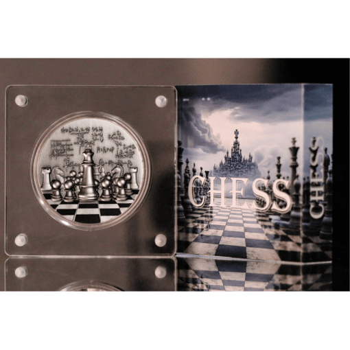 2024年 (新品) カメルーン「国際チェス」純銀 2オンス アンティーク 銀貨 - 画像 (6)