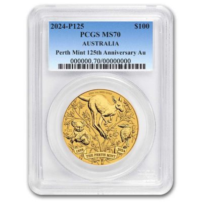 2024 (New) Australian The Perth Mint 125th Anniversary Gold 1 oz Coin PCGS MS70