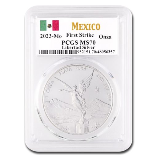 2023年 (新品) メキシコ「リベルタッド」純銀 1オンス 銀貨 PCGS MS70 (ファーストストライク)