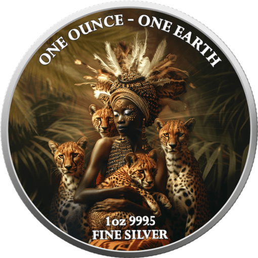 2022 (New) Fiji Earth Continents Africa Silver 1 oz Color Coin
