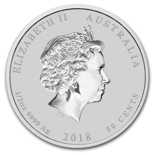 2018年 (新品) オーストラリア「干支 十二支・戌年 犬年」純銀 1/2オンス カラー 銀貨 - 画像 (2)