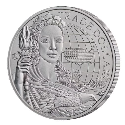 2023 (New) St. Helena Modern United States Trade Dollar Silver 1 oz Coin - Image 3