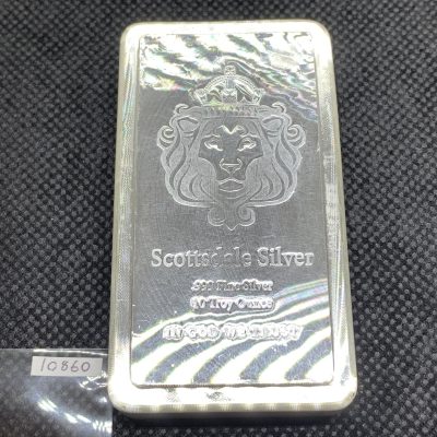 (New) 10 oz「Stacker」Pure Silver .999 Bar Scottsdale Mint #10860