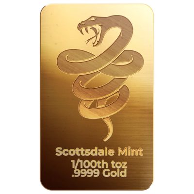 2025 (New) USA Scottsdale Lunar Snake Gold 1/100th oz Bar