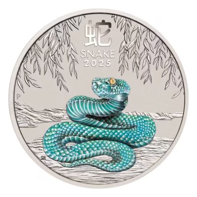2025 (New) Australian Year of the Snake Lunar Silver 1/2 oz Color Coin