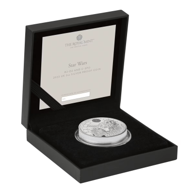2023 (New) Great Britain Royal Mint Star Wars R2-D2 & C-3PO Silver 2 oz Proof Coin