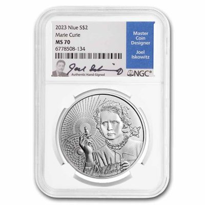 2023 (New) Niue Icons Marie Curie Silver 1 oz Coin NGC MS70